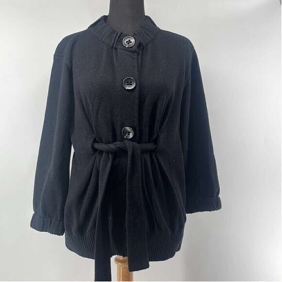 Vince tie front cardigan sweater cashmere cotton blend luxury minimalist sz sm - Picture 8 of 12